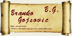 Branko Gojsović vizit kartica